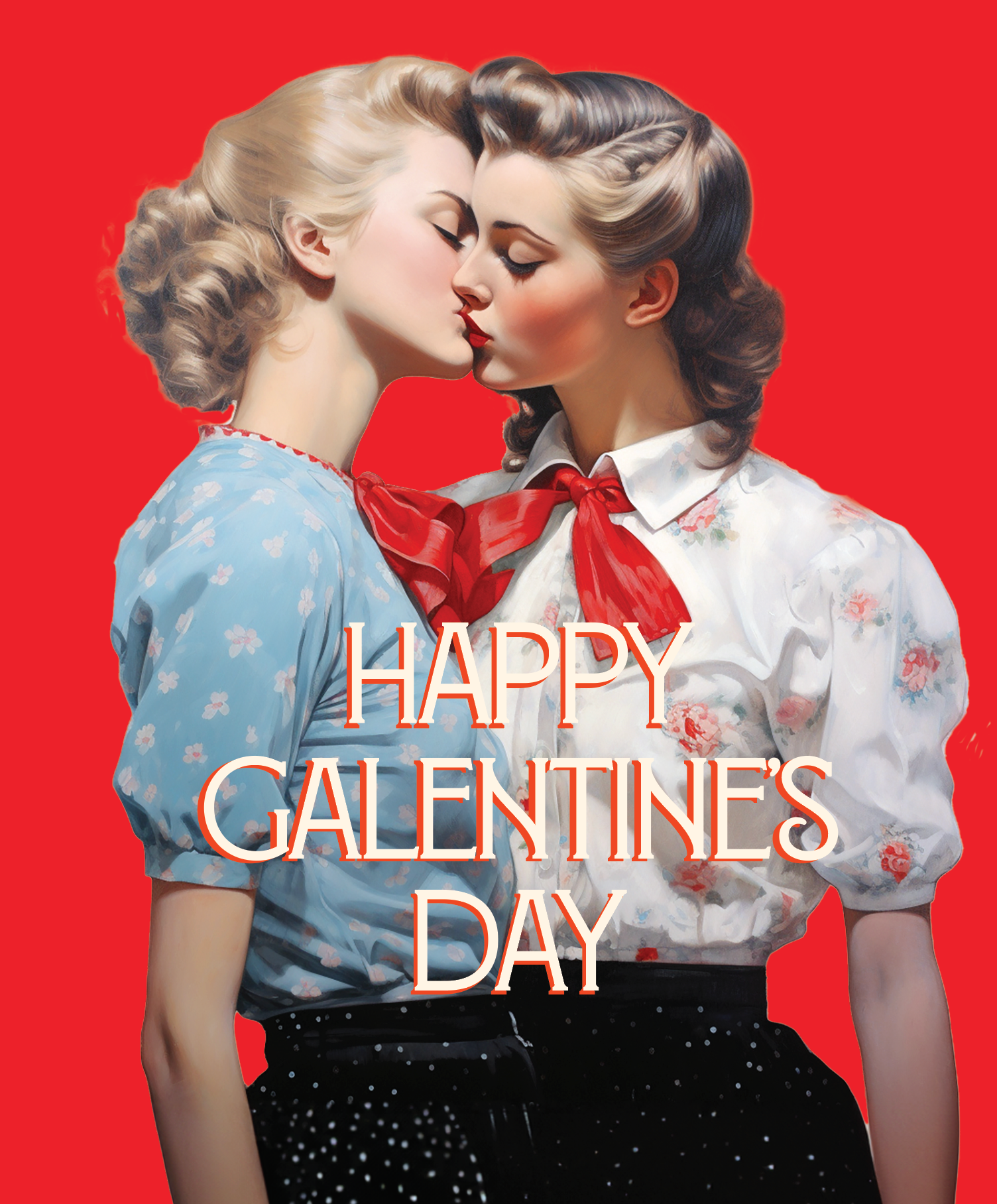 offensivedelightful - GALENTINE KISS! valentine lgbtq card