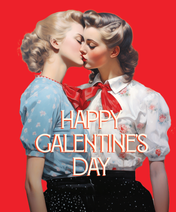 offensivedelightful - GALENTINE KISS! valentine lgbtq card