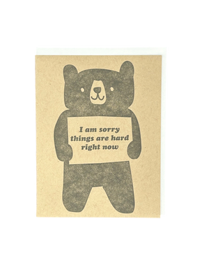 Sympathetic Bear Letterpress Card