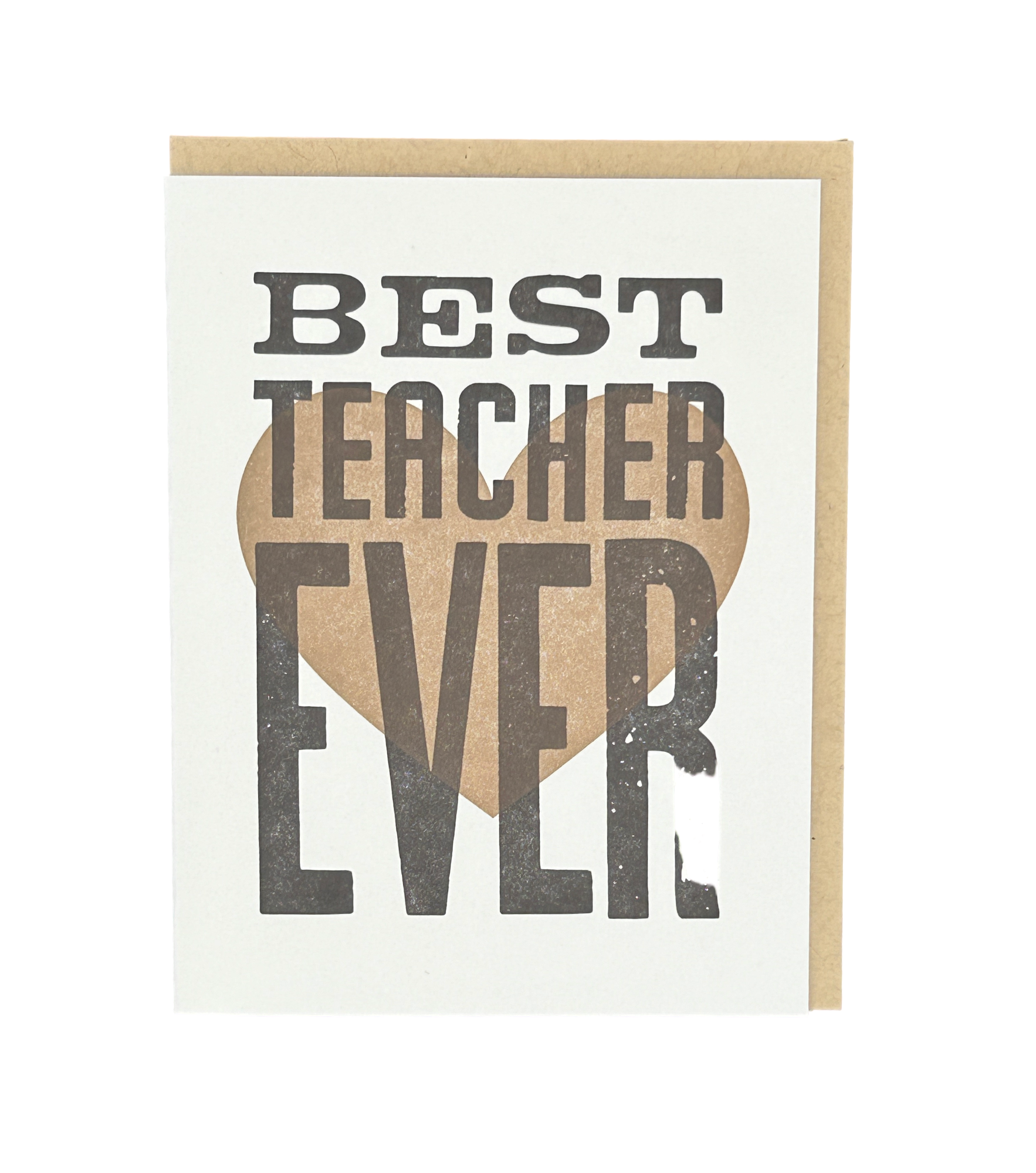 Best Teacher Ever Letterpress Card