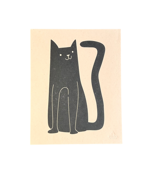 Black Cat Letterpress Print