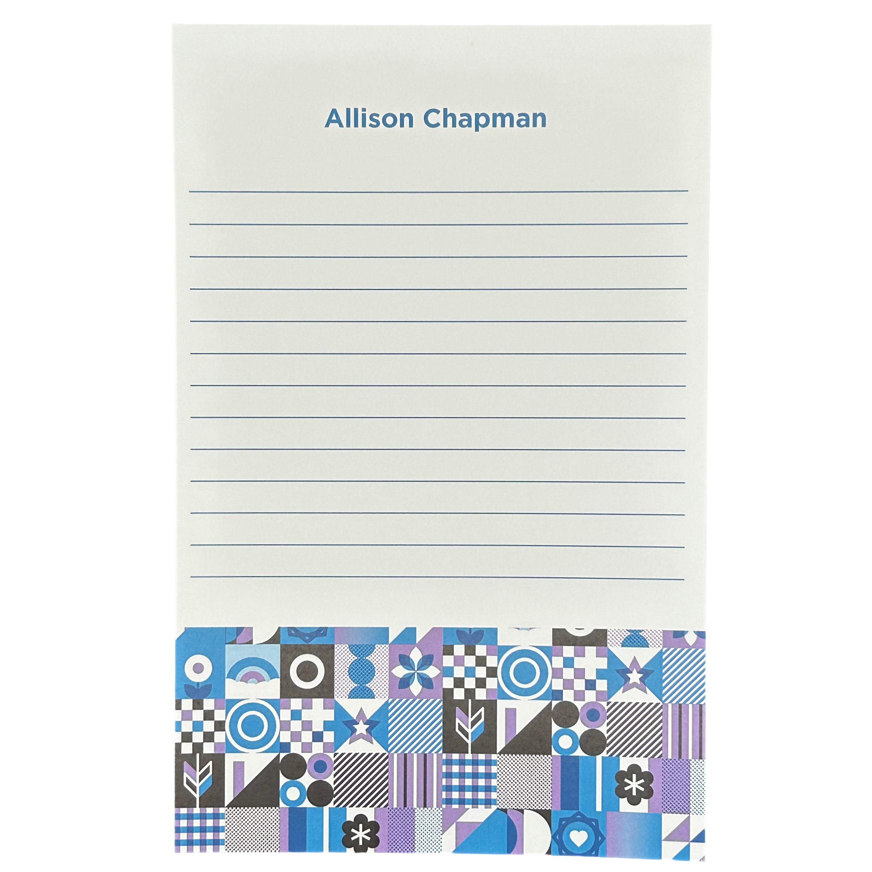 Grid Pattern Lined Personalized Notepad