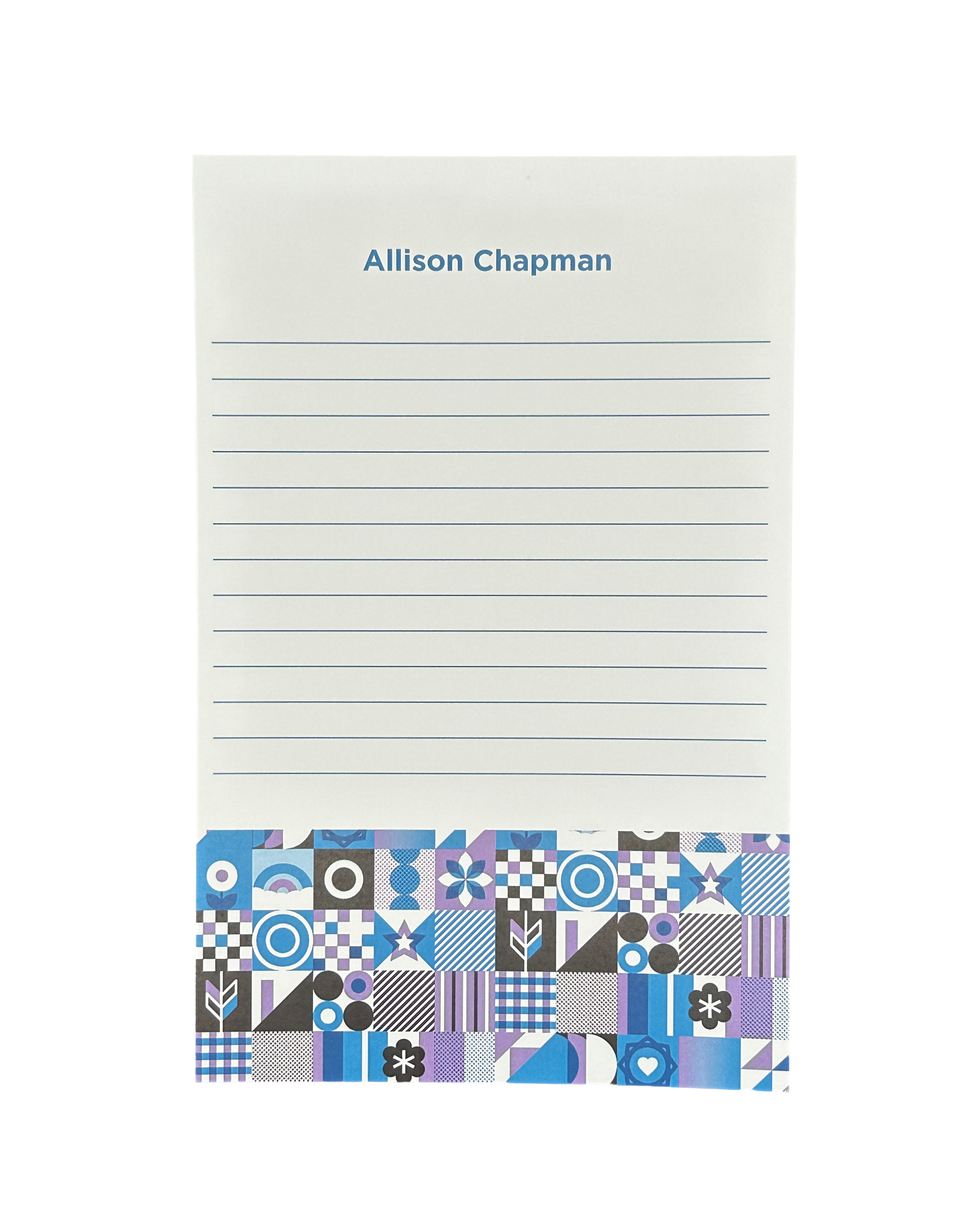 Grid Pattern Lined Personalized Notepad