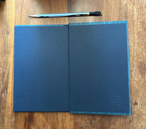 Blue Letterpress Handmade Hard Cover Journal With Lined Pages