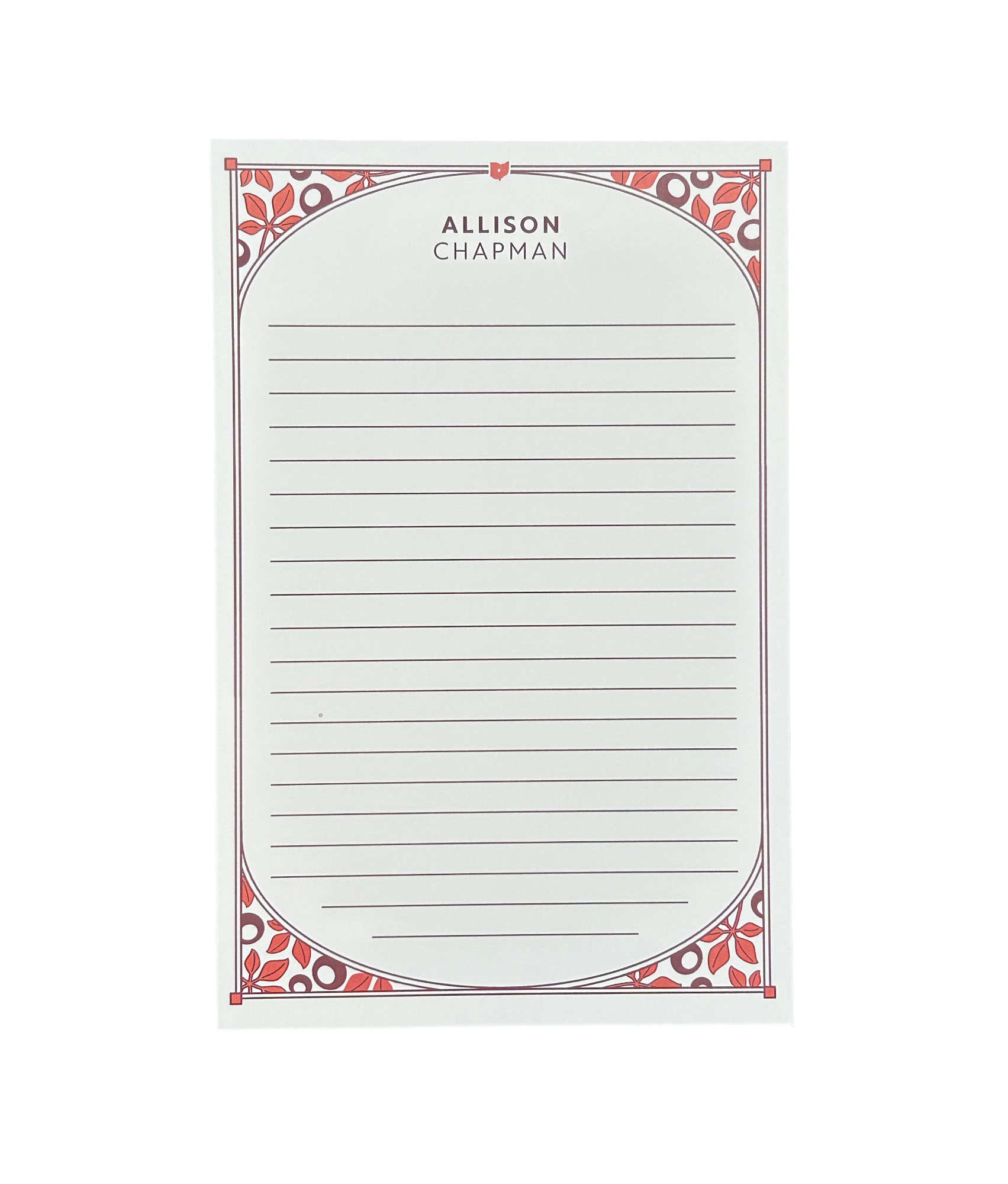 Buckeye Lined Personalized Notepad