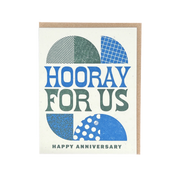 Hooray for Us Anniversary Letterpress Card