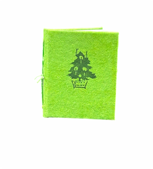 Christmas Tree Tiny Book, handmade with letterpress cover