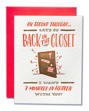 Ladyfingers Letterpress - Back In Closet Funny Romance Card