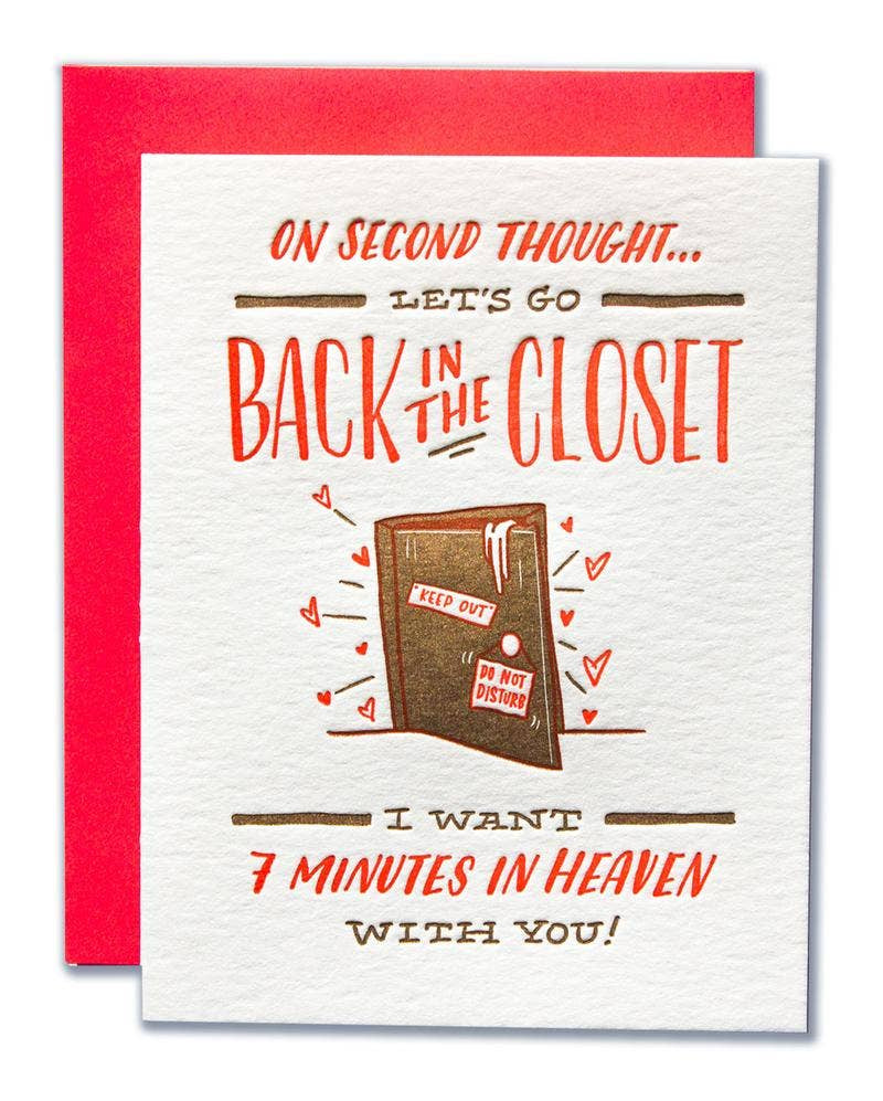 Ladyfingers Letterpress - Back In Closet Funny Romance Card