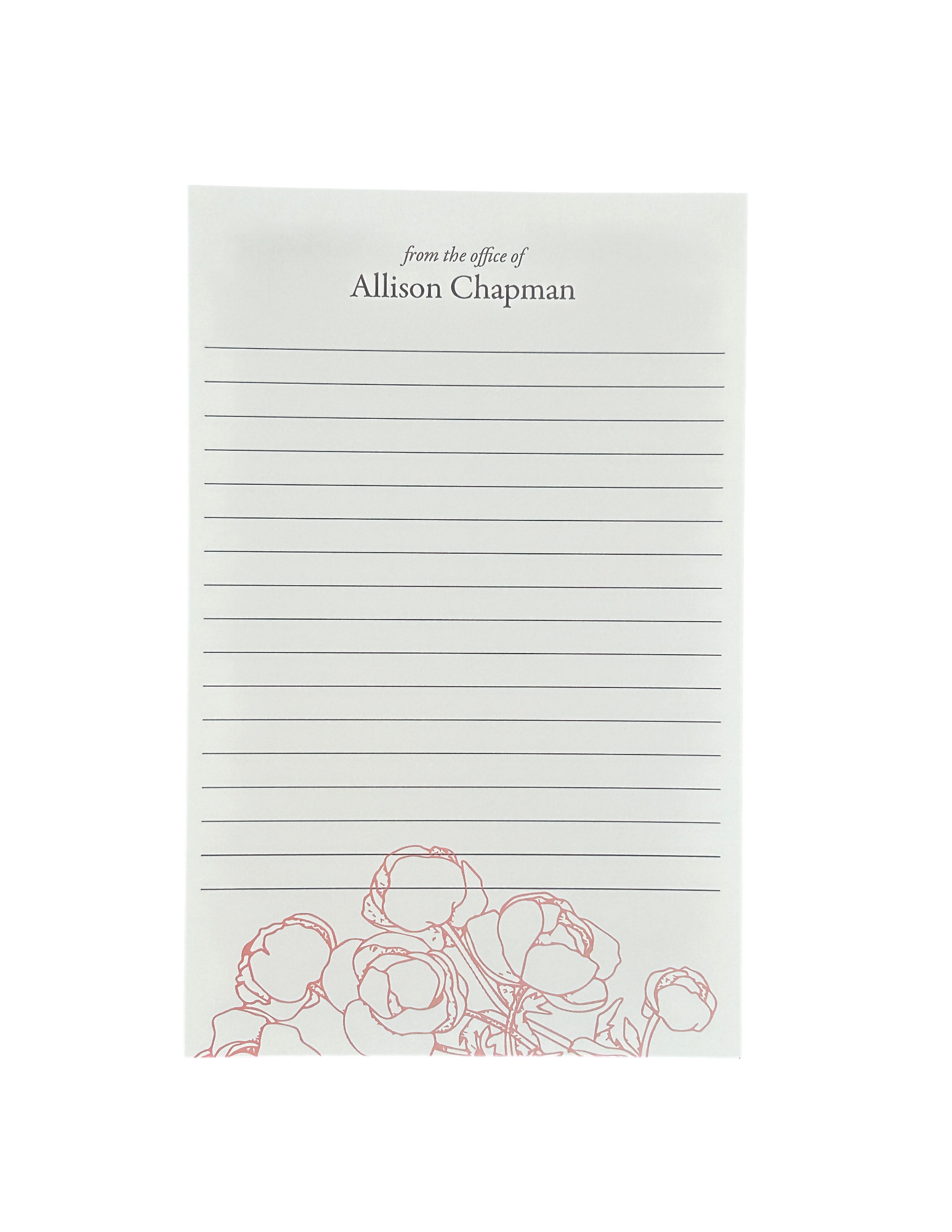 Floral Lined Personalized Notepad