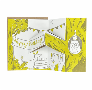 Forest Birthday Pop Up Letterpress Card