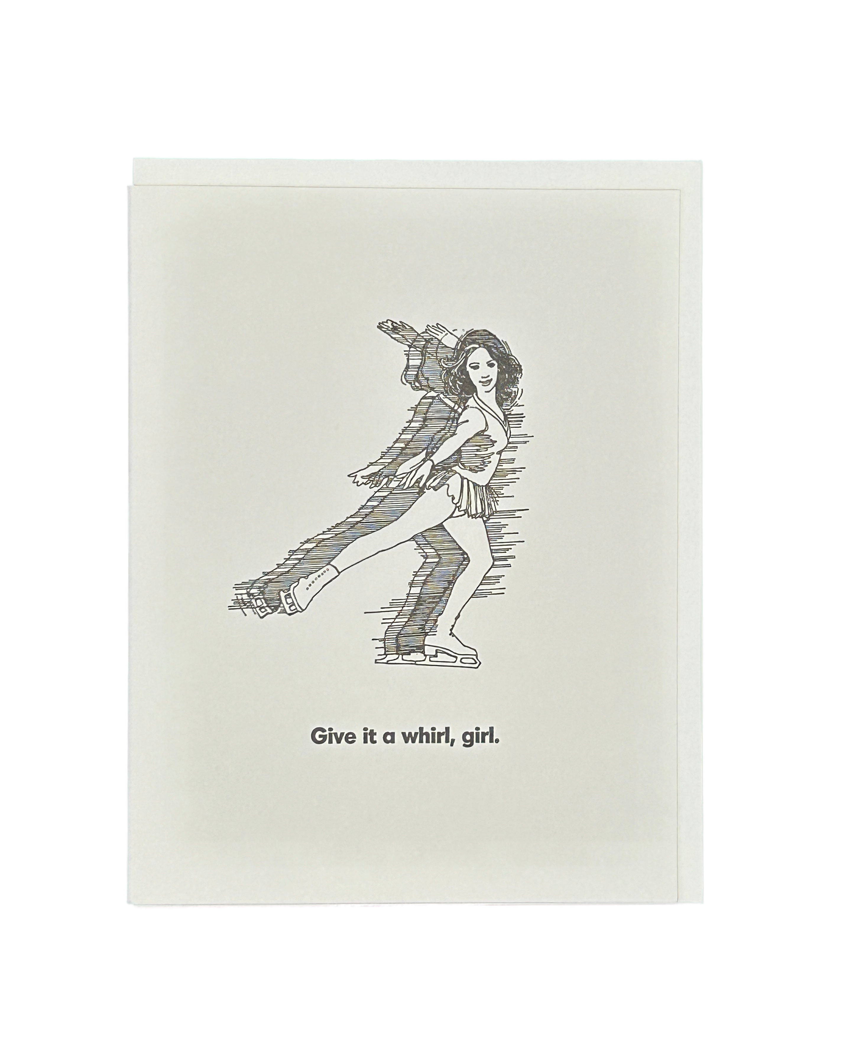 Give It A Whirl, Girl Letterpress Card