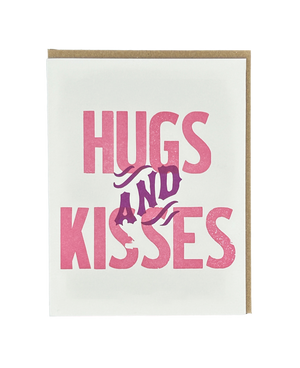 Hugs And Kisses Letterpress Card