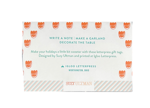 Coral + Mint Mittens Letterpress Gift Tags (set of 8)
