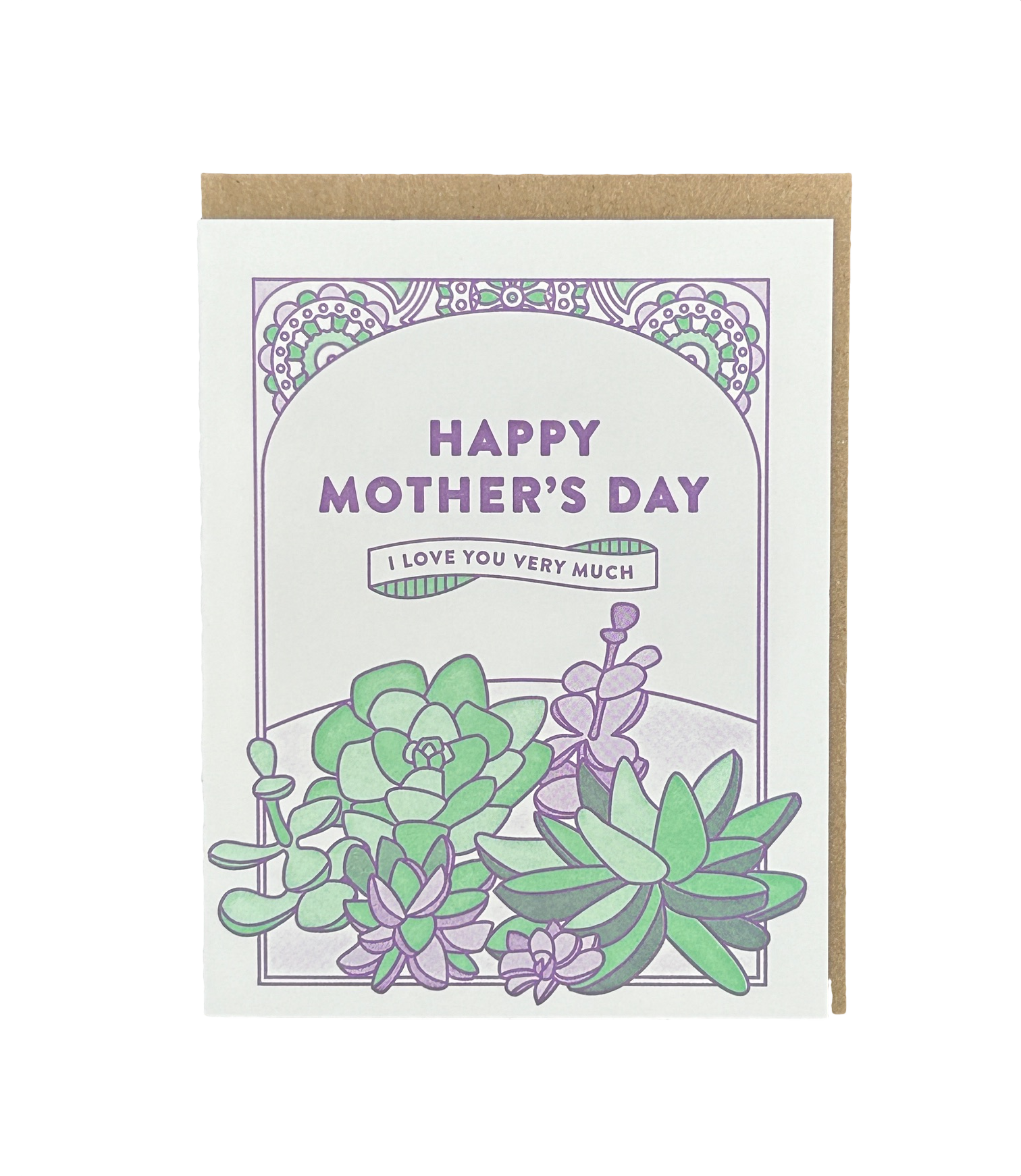 Happy Mother's Day Succulents Letterpress Card