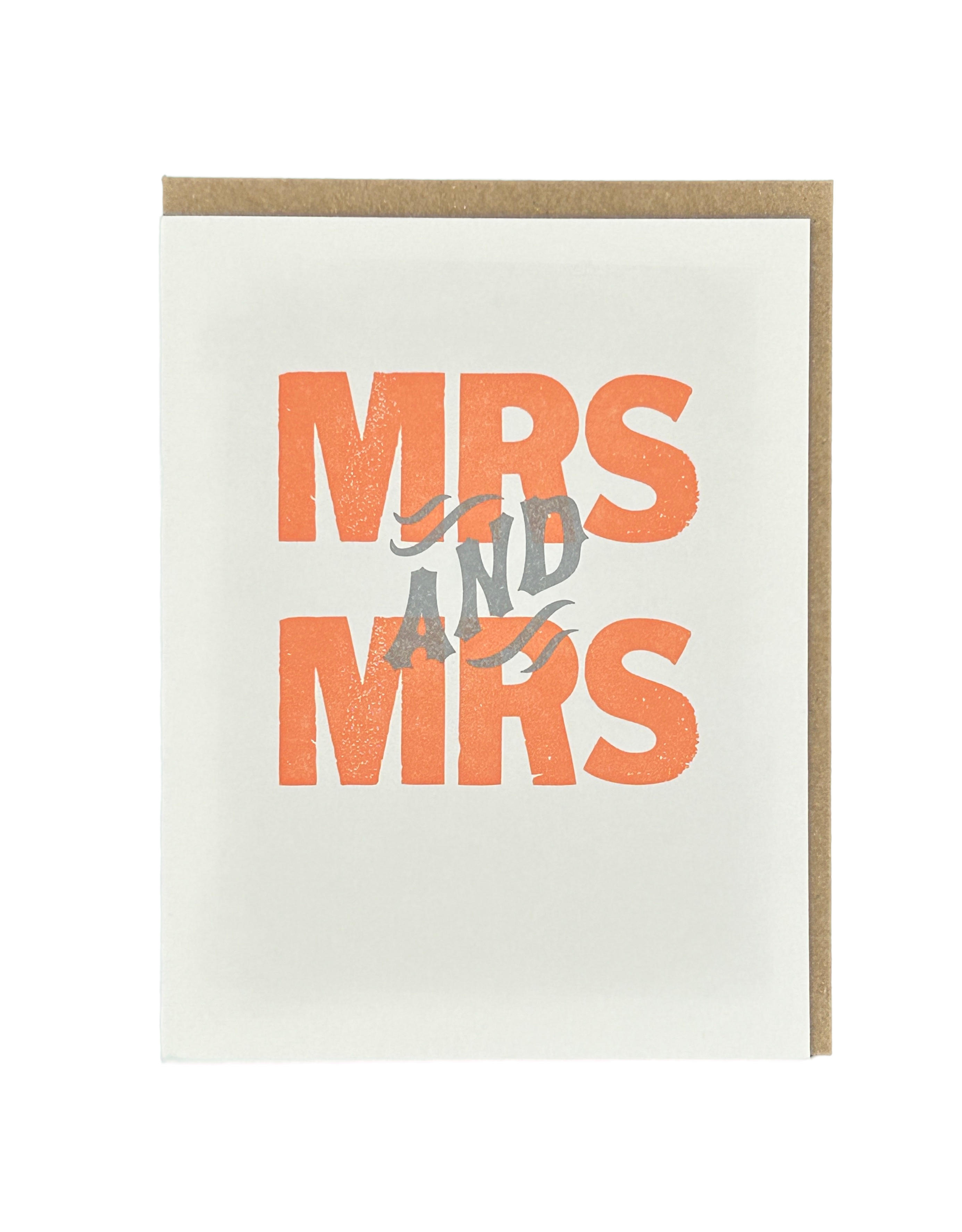 Mrs and Mrs Letterpress Card