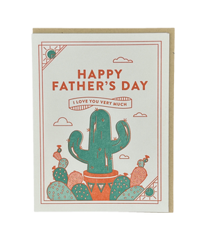 Happy Father's Day Cactus Letterpress Card