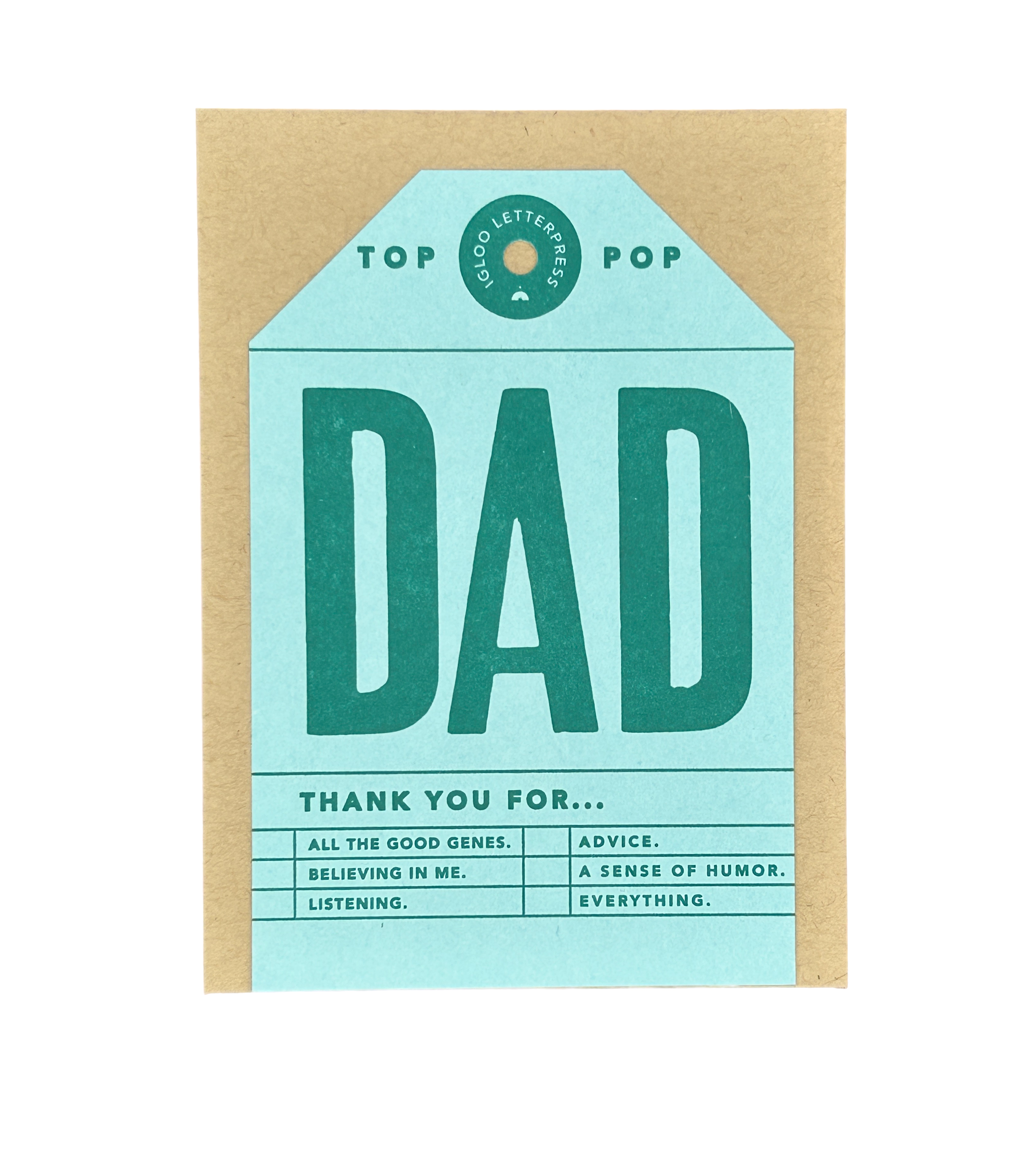 Dad Tag Letterpress Card
