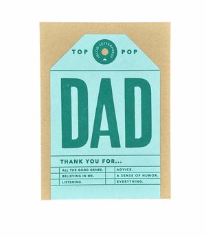 Dad Tag Letterpress Card