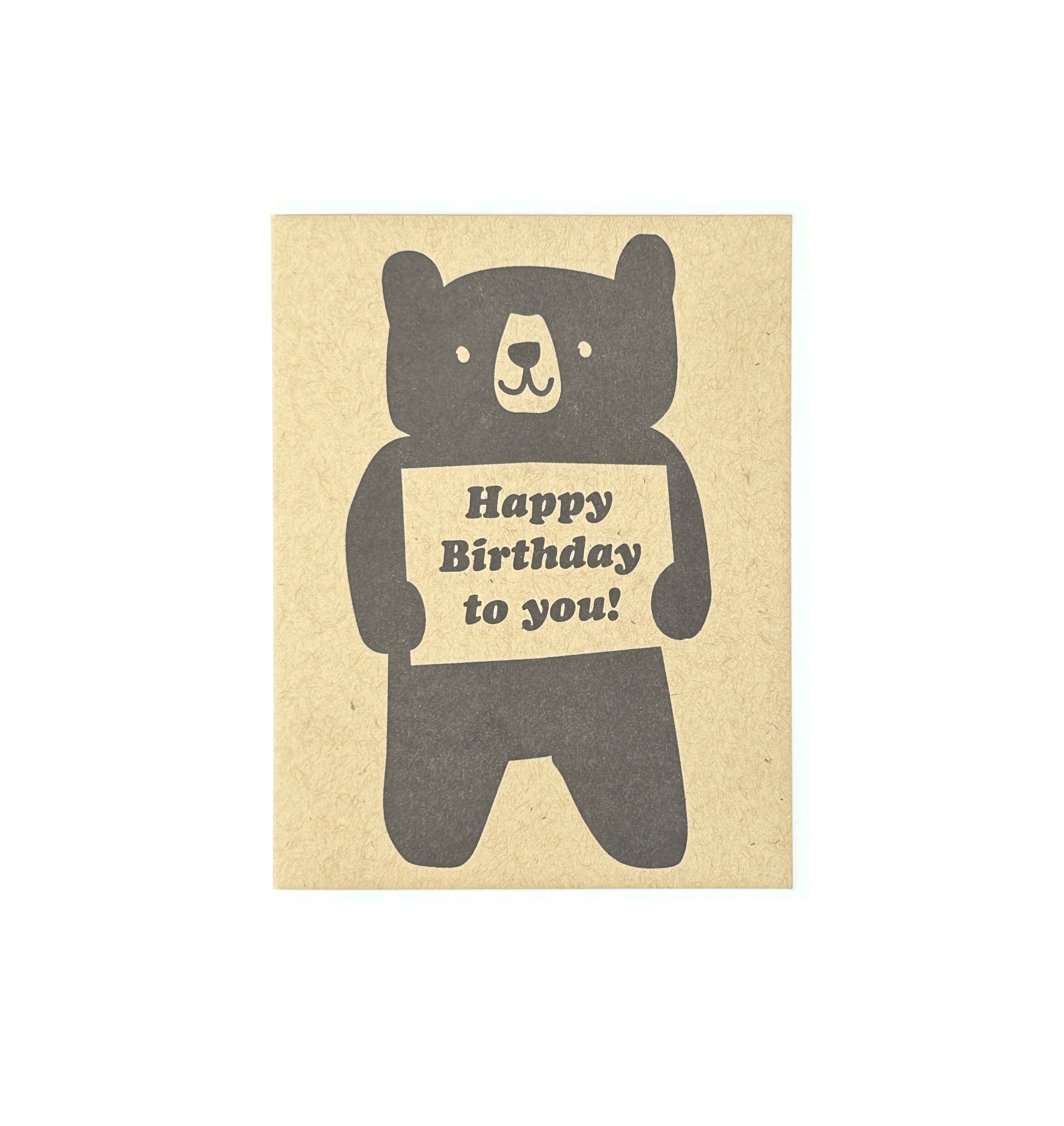 Black Bear Birthday Letterpress Card
