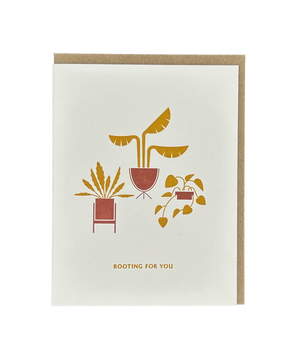 Rooting For You Plant Letterpress Card