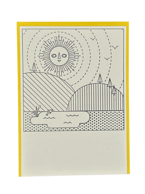 Sun Color-in Letterpress Card
