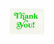 Neon Thank You Green Letterpress Card Box Set of 6