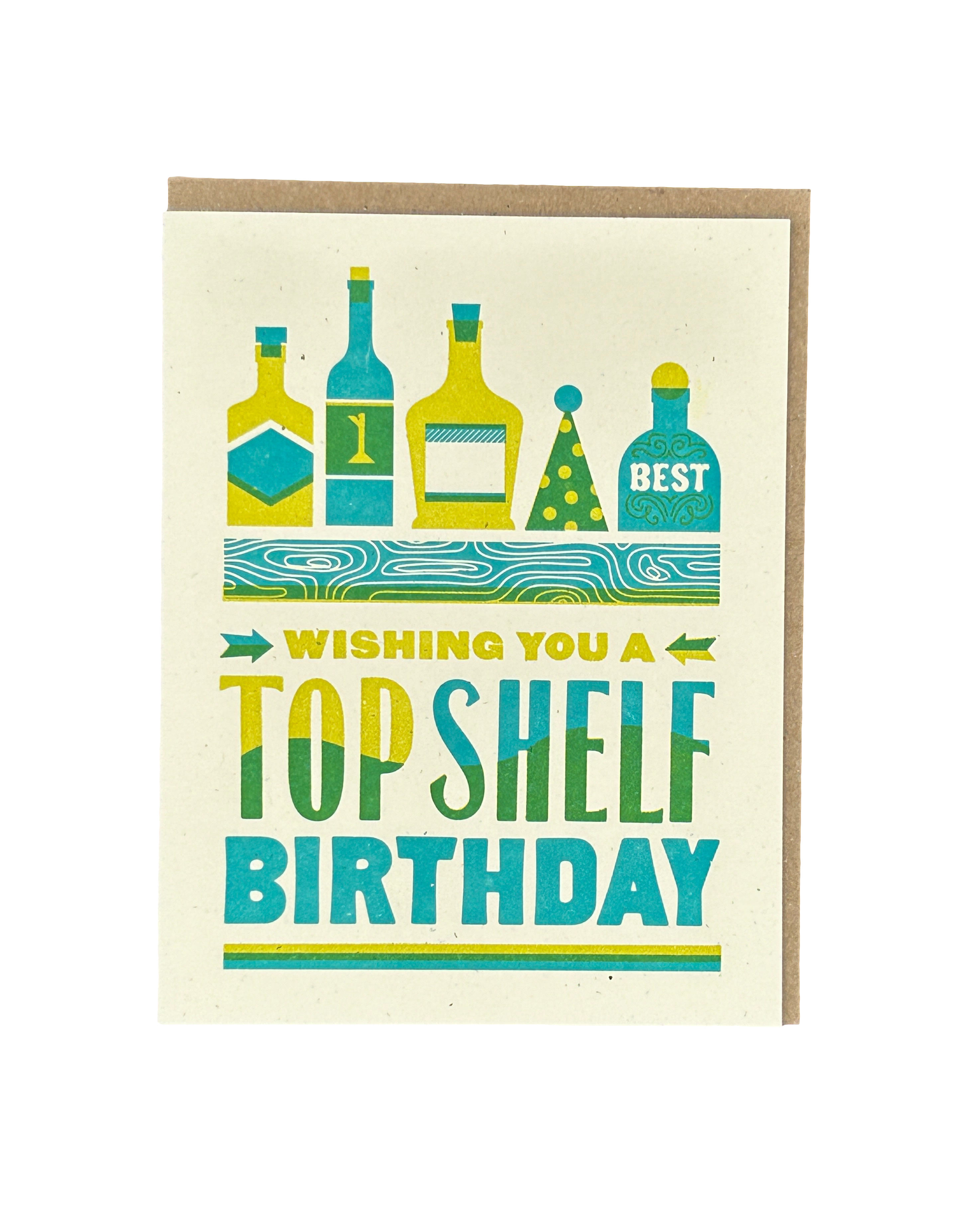Top Shelf Birthday Letterpress Card