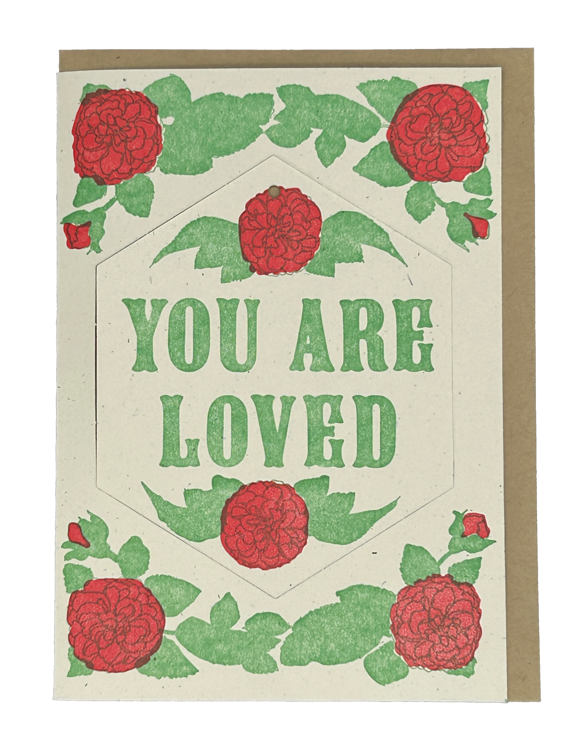 You Are Loved Diecut Letterpress Card