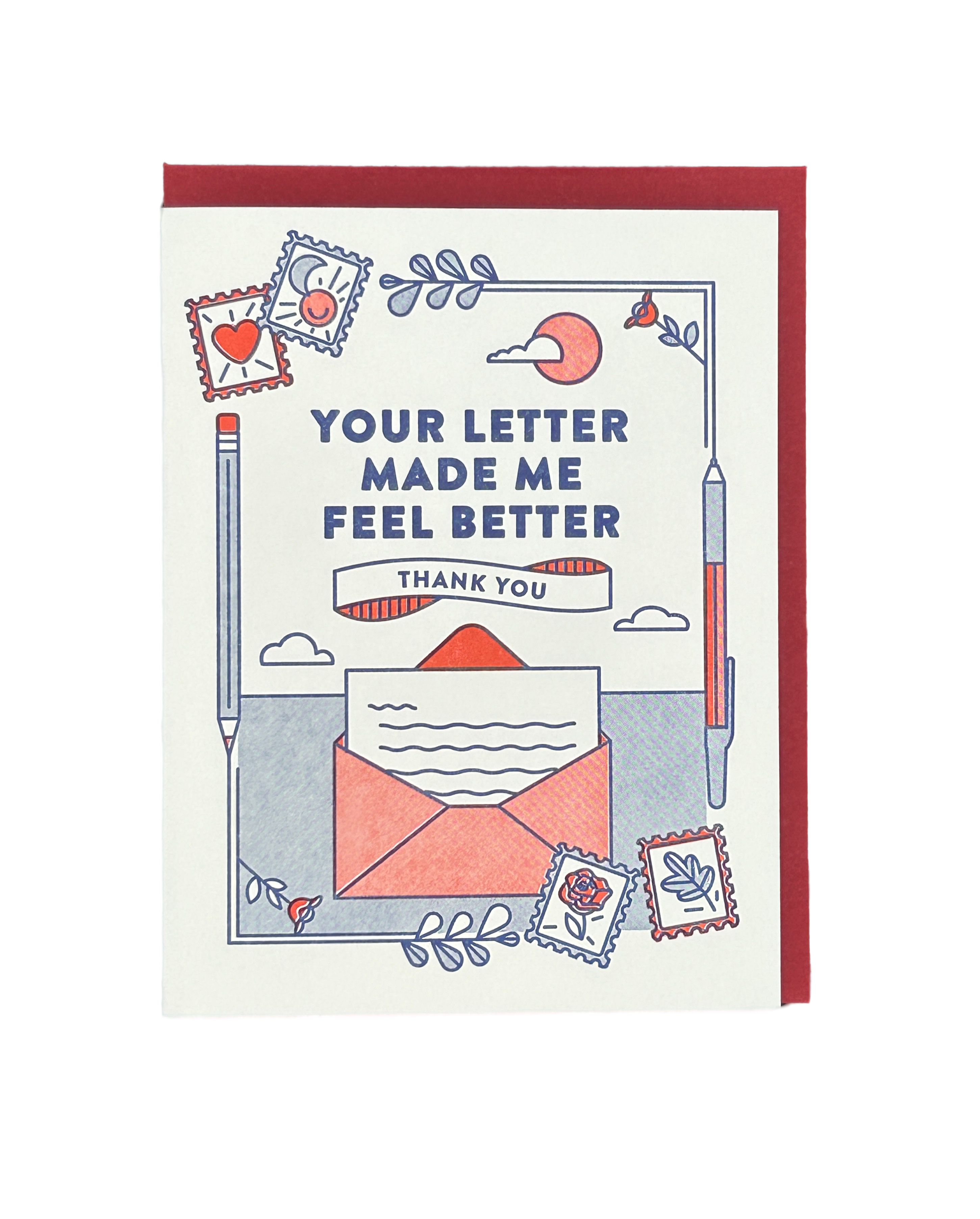 Your Letter Made Me Feel Better Letterpress Card