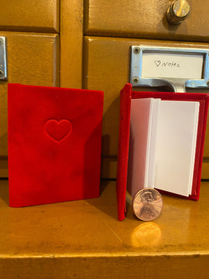 Red Velvet Embossed Heart Miniature Book