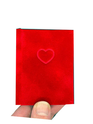 Red Velvet Embossed Heart Miniature Book